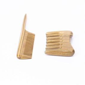 img 1 attached to 🌿 Sandalwood Hair Comb Set for Women - Green Sandlewood Combs for Curly Hair - Wide & Fine Tooth Set by Mgeakoo