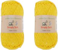 light weight simply soft yarn 100g - 2 skeins - 50% cotton 50% polyester - super sunshine - color 206: soft, durable, and versatile crafting yarn logo