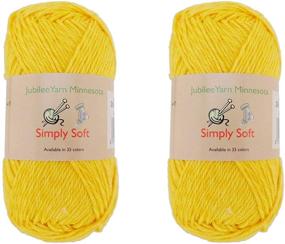 img 4 attached to Light Weight Simply Soft Yarn 100g - 2 Skeins - 50% Cotton 50% Polyester - Super Sunshine - Color 206: Soft, Durable, and Versatile Crafting Yarn
