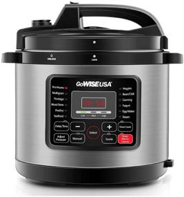 img 2 attached to 🍲 8-Qt GoWISE USA Electric Pressure Cooker - 12-in-1 Multifunctional Design with Stainless Steel Pot, Included Measuring Cup, Spoon, Steam Rack, and Basket