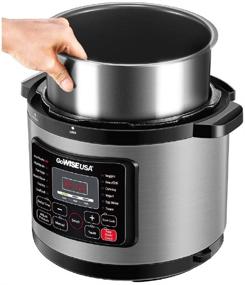 img 1 attached to 🍲 8-Qt GoWISE USA Electric Pressure Cooker - 12-in-1 Multifunctional Design with Stainless Steel Pot, Included Measuring Cup, Spoon, Steam Rack, and Basket