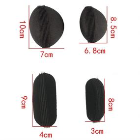 img 3 attached to 💁 Effortlessly amp up your hair volume with 4 Pcs Black Bump It Up Volume Hair Base Styling Insert Tool Hair Clip Volume Padding Bun Updo Hair Bun Maker Hair Accessories for Women Girls