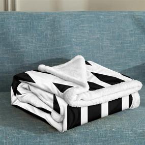 img 1 attached to 🔘 Soccer Blanket – Black and White Sherpa Fleece Throw for Bedroom, Couch, Sofa – Soft and Warm Sports Blanket for Boys, Girls, Teens (50"x60")