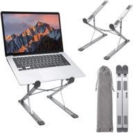 portable aluminum laptop stand - ergonomic computer riser for desk, silver - compatible with 10 to 15.6 inch notebook computers logo