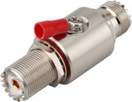 ⚡ pl-259 coaxial lightning arrestor: uhf female to female surge protector for base station cb ham radio logo