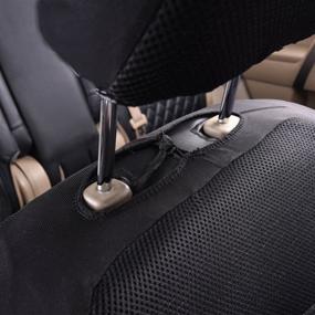 img 3 attached to 6PCS Super Universal Car Pass Front Seat Covers Set - Black and Gray with Composite Sponge, Airbag Compatible - Ideal for Vehicles (Black and Blue)