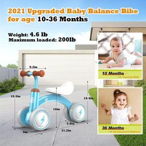 img 1 attached to Upgraded Baby Balance Bikes for 10-36 Months, Perfect Gifts for 1 Year Old Boys and Girls - Cute Kids Riding Toys with Soft Seat & Silent Wheels, Ideal for Indoor and Outdoor Training of Baby Standing and Running