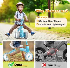 img 2 attached to Upgraded Baby Balance Bikes for 10-36 Months, Perfect Gifts for 1 Year Old Boys and Girls - Cute Kids Riding Toys with Soft Seat & Silent Wheels, Ideal for Indoor and Outdoor Training of Baby Standing and Running