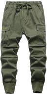 👖 tlaenson elastic cotton drawstring joggers for boys' clothing in pants logo