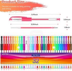 img 1 attached to Vibrant 32 Colors Gel Pens Set: Ideal for Adult Coloring Books, Drawing, Bullet Journaling, Crafts and More!