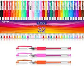 img 4 attached to Vibrant 32 Colors Gel Pens Set: Ideal for Adult Coloring Books, Drawing, Bullet Journaling, Crafts and More!