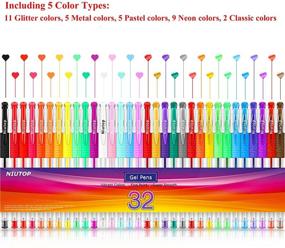 img 3 attached to Vibrant 32 Colors Gel Pens Set: Ideal for Adult Coloring Books, Drawing, Bullet Journaling, Crafts and More!