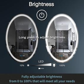 img 3 attached to 💡 Oval Bathroom LED Vanity Mirror 30 x 20 Inch - Wall Lighted Mirror with 3 Color Light, Dimmable, Anti-Fog, Smart Oval Makeup Mirror