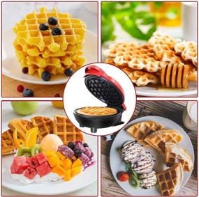 img 2 attached to 🧇 Compact Mini Waffle Maker: Create Perfect Individual Waffles and Paninis with Easy Cleaning, Non-Stick Coated Plates, Automatic Temperature Control - in Stylish Red