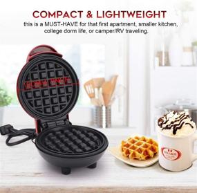 img 1 attached to 🧇 Compact Mini Waffle Maker: Create Perfect Individual Waffles and Paninis with Easy Cleaning, Non-Stick Coated Plates, Automatic Temperature Control - in Stylish Red