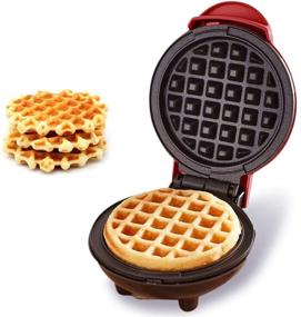 img 4 attached to 🧇 Compact Mini Waffle Maker: Create Perfect Individual Waffles and Paninis with Easy Cleaning, Non-Stick Coated Plates, Automatic Temperature Control - in Stylish Red