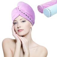 super absorbent microfiber hair towel wrap for wet hair, 2 pack 10 inch x 26 inch, quick dry hair turban for drying curly, long &amp; thick hair women, anti frizz, perfect for christmas day. logo