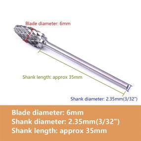 img 3 attached to ATOPLEE Rotary Burr Set: 10-Piece Tungsten Steel Solid Carbide Cutting Burrs for Woodworking Drilling & Carving - 2.35mm Shank, HRC70 Hardness