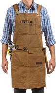 🔨 durable waxed canvas work apron with pockets for woodworking - unisex, xxl adjustable tool apron with cross-back straps - perfect gift to delight woodworkers logo