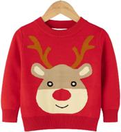 🎄 christmas sweater for toddler boys and girls - festive knit pullover with reindeer, elk, snowman cartoon design - xmas sweatshirt tops logo