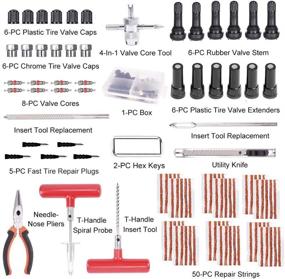 img 3 attached to Набор для ремонта шин BigTur 98pc: Набор для переборки шин высокой прочности для автомобилей, грузовиков, мотоциклов, квадроциклов, багги, джипов, тракторов, прицепов, газонокосилок - Мгновенное устранение проколов и пробоин.