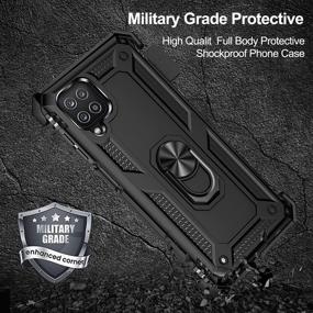 img 3 attached to 📱 Premium Black Galaxy A12 Case with Belt Clip Holster and Ring Holder - Military Grade Protection and Magnetic Car Mount Compatibility