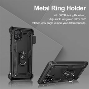 img 1 attached to 📱 Premium Black Galaxy A12 Case with Belt Clip Holster and Ring Holder - Military Grade Protection and Magnetic Car Mount Compatibility