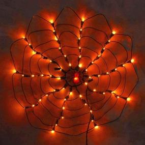 img 4 attached to 🕷️ Spooky Halloween Decor: Twinkle Star Lighted Orange 60 LED Spider Web Lights with Spider - High-Voltage Indoor Outdoor Scary Decoration