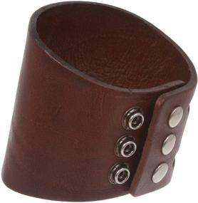 img 2 attached to 🧔 Men's Tanned Leather Wristband Bracelet - Stylish Accessories in Inches