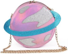 img 4 attached to 🌍 LUI SUI Women's Circular Planet Crossbody Purse - Cellphone Shoulder Bag with Wallet Purse
