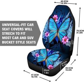 img 3 attached to UZZUHI Cute Bee Car Seat Cover Polyester Fabric Anti-Slip 2PC Bucket Seat Cover Machine Washable Universal Fits For Auto Vehicle Truck Van Sedan SUV Rv Mpv