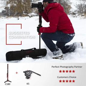 img 3 attached to 📷 IFOOTAGE 71&#34; Carbon Fiber Camera Monopod: Professional Telescopic Video Monopods with Tripod Compatibility for DSLR Cameras and Camcorders