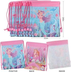 img 3 attached to 🧜 Mermaid Party Bags for Kids - Mermaid Birthday Party Supplies and Favors Gift Bags (Pack of 10), Drawstring Candy Pouches for Kids Parties, Goodie Bags for Girls and Toddlers