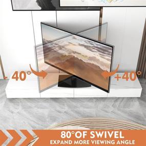 img 2 attached to 📺 Enhance Your TV Experience with the Universal Swivel TV Stand/Table Top Stand: Fits 32-65 inch TVs, 80 Degree Swivel, 4 Level Adjustable Heights, Heavy Duty Tempered Glass Base, up to 88lbs Screens, HT04B-002U