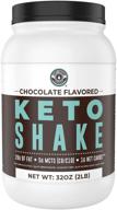 🍫 chocolate keto meal replacement shake mix, 2lbs, low carb keto protein shake with mct powder, grass fed hydrolyzed collagen peptides, ideal as keto breakfast shake, 20g healthy fats, 14g protein, only 1 net carb, sugar-free logo