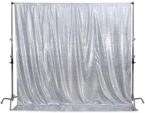 img 4 attached to Shimmering 6FT x 8FT Silver SquarePie Sequin Backdrop: Ideal Non-Transparent Satin Photography Background for Sparkly Wedding Parties