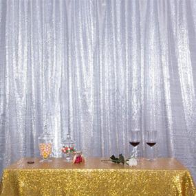 img 3 attached to Shimmering 6FT x 8FT Silver SquarePie Sequin Backdrop: Ideal Non-Transparent Satin Photography Background for Sparkly Wedding Parties