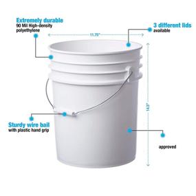 img 3 attached to 🪣 Letica Premium 5 Gallon HDPE Bucket in White - Durable and Versatile [1 Pack]