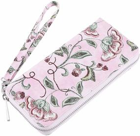 img 3 attached to 👛 Zippered Women's Long Clutch Purse with Credit Card Wallets for Cash, Bank Card, and Phone Organization - Includes Detachable Wristlet Strap