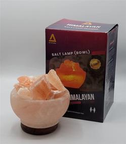 img 1 attached to 🔥 Apex Global Himalayan Salt Fire Bowl Lamp with Rough Salt Chunks - Includes Dimmer Switch, Light Bulb, Authentic Design