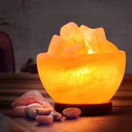 🔥 apex global himalayan salt fire bowl lamp with rough salt chunks - includes dimmer switch, light bulb, authentic design логотип