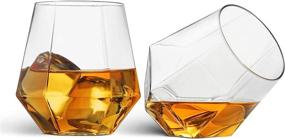 img 3 attached to 🍷 Premium 32-Pack Diamond Shaped Stemless Wine Glasses - Clear, Shatterproof & BPA-Free - Disposable & Recyclable - Ideal for Wine & Whiskey - 12 oz Capacity