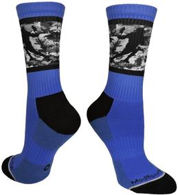 img 4 attached to 🧦 Lacrosse Socks with Player on Camo Background Crew Socks - Multiple Color Options by MadSportsStuff