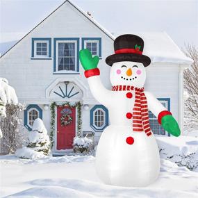 img 1 attached to 🎅 FARONZE 8ft Tall Christmas Inflatable Snowman: Lighted Indoor & Outdoor Decoration with Fan and Anchor Ropes