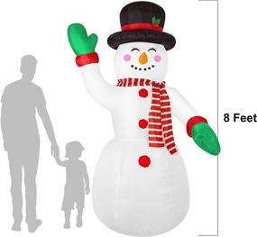 img 2 attached to 🎅 FARONZE 8ft Tall Christmas Inflatable Snowman: Lighted Indoor & Outdoor Decoration with Fan and Anchor Ropes
