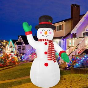 img 4 attached to 🎅 FARONZE 8ft Tall Christmas Inflatable Snowman: Lighted Indoor & Outdoor Decoration with Fan and Anchor Ropes