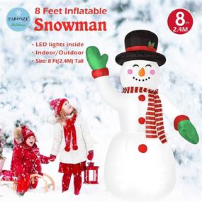 img 3 attached to 🎅 FARONZE 8ft Tall Christmas Inflatable Snowman: Lighted Indoor & Outdoor Decoration with Fan and Anchor Ropes
