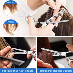 img 2 attached to 💇 Ameurey Professional Hair Cutting Scissors Set: Premium Stainless Steel Shears for Effortless Haircuts - Perfect for Women, Men, and Kids