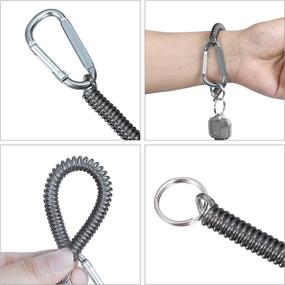 img 1 attached to 🔑 Nanaborn Coiled Lanyard Spring Coil Cord Keychain – Retractable Tether for Fishing Rod Tools (10pcs)