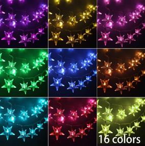 img 3 attached to 16.4 ft Color Changing Star String Lights with 50 LED, USB Powered Fairy Lights for Girls Kids Bedroom Dorm Party Christmas Decor - Remote Controlled, 16 Colors